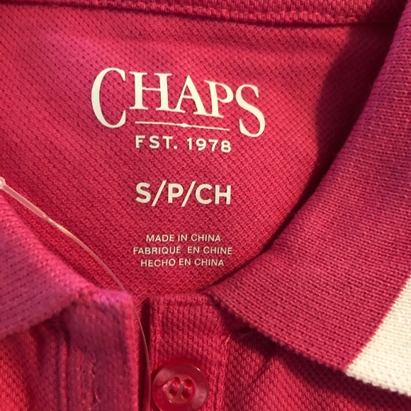 CHAPS Womens Sleeveless Polo Shirt Size Small Pink & White Side Slits New - Picture 6 of 7